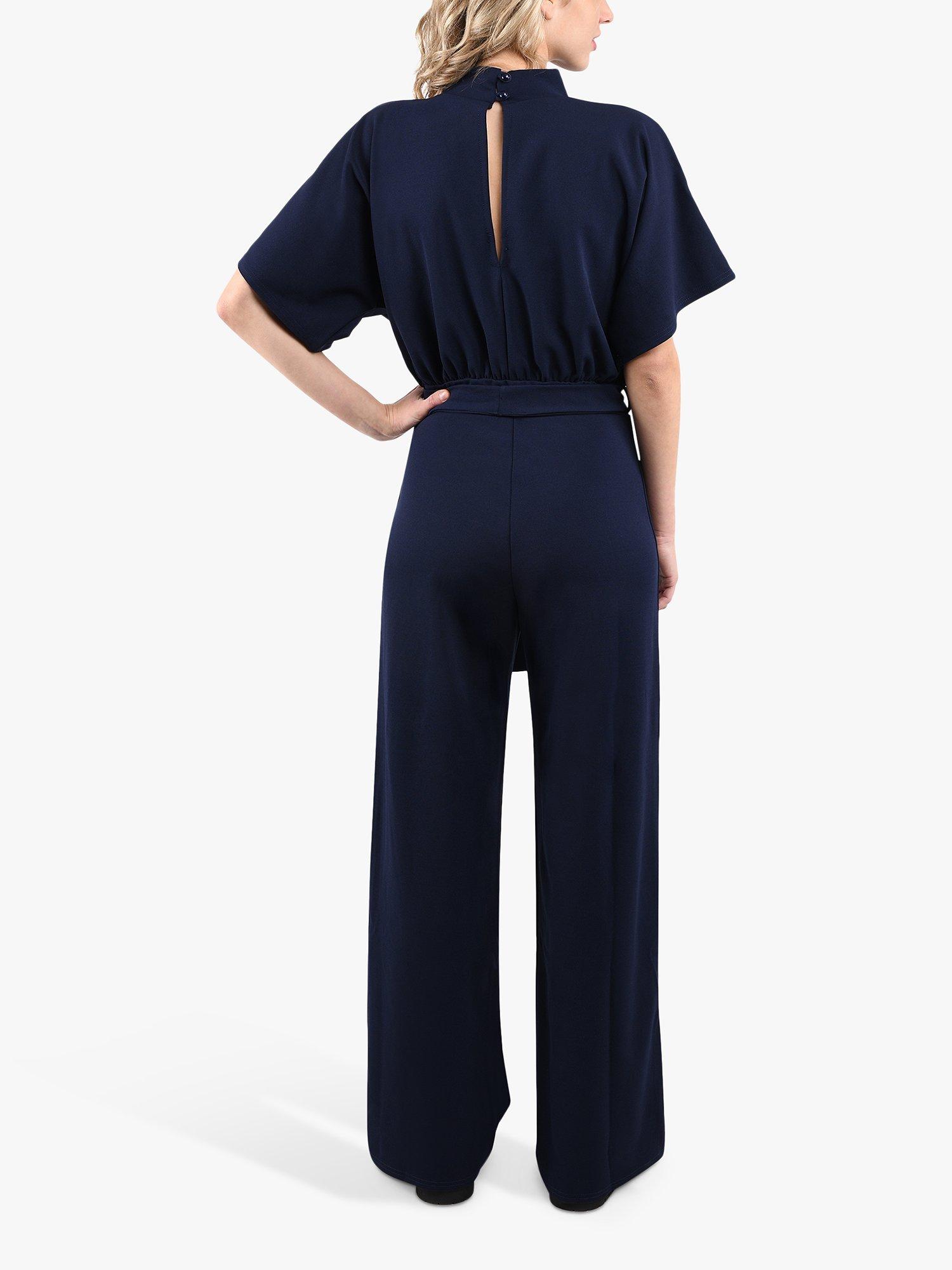 Product image 2 of 4, which shows Sisters Point Girl Wide Leg Jumpsuit, Navy, XS