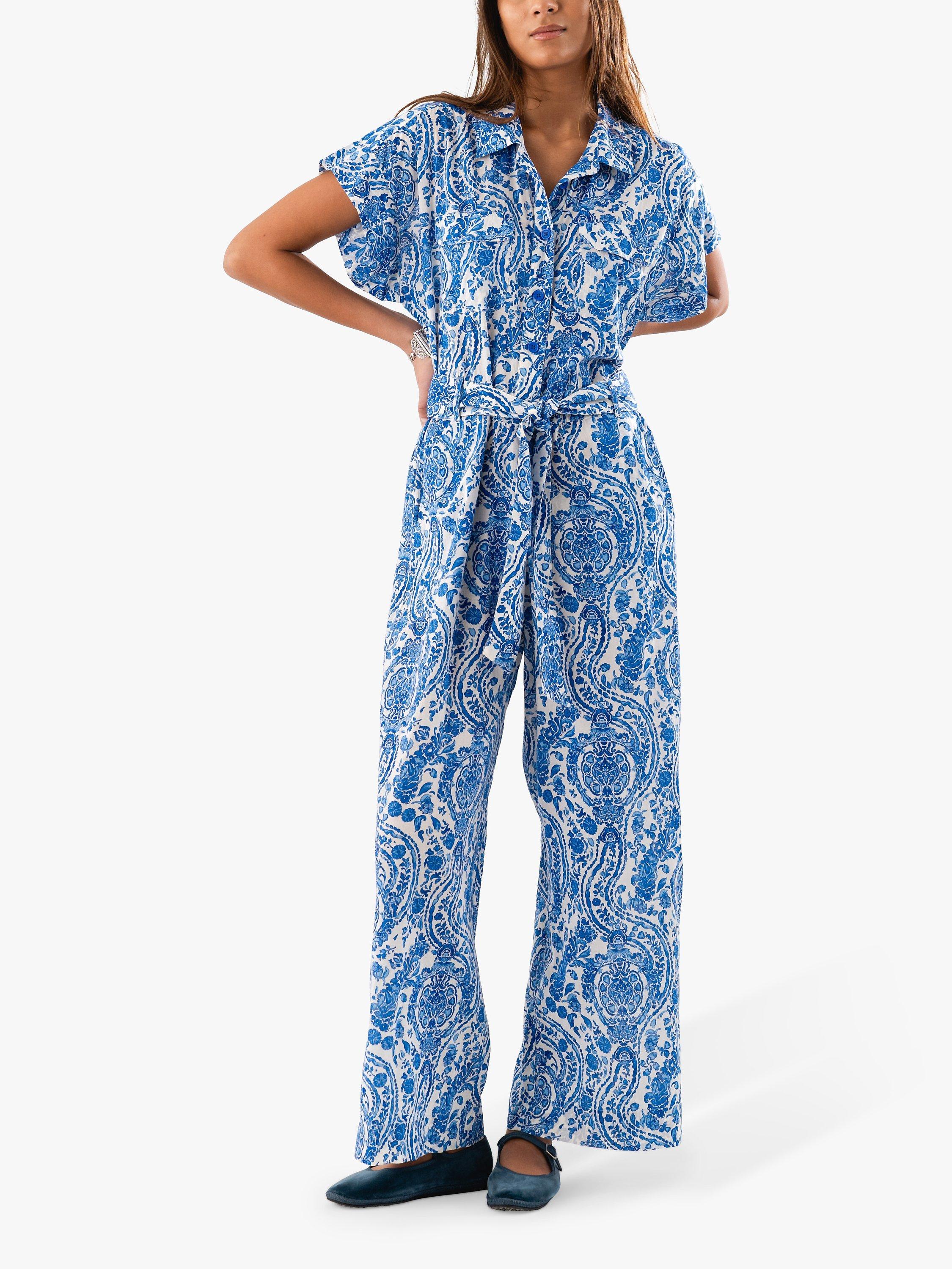 Lollys Laundry Mathilde Jumpsuit, Blue/White