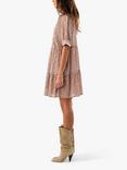 Lollys Laundry Sabine Tiered Mini Dress, Camel