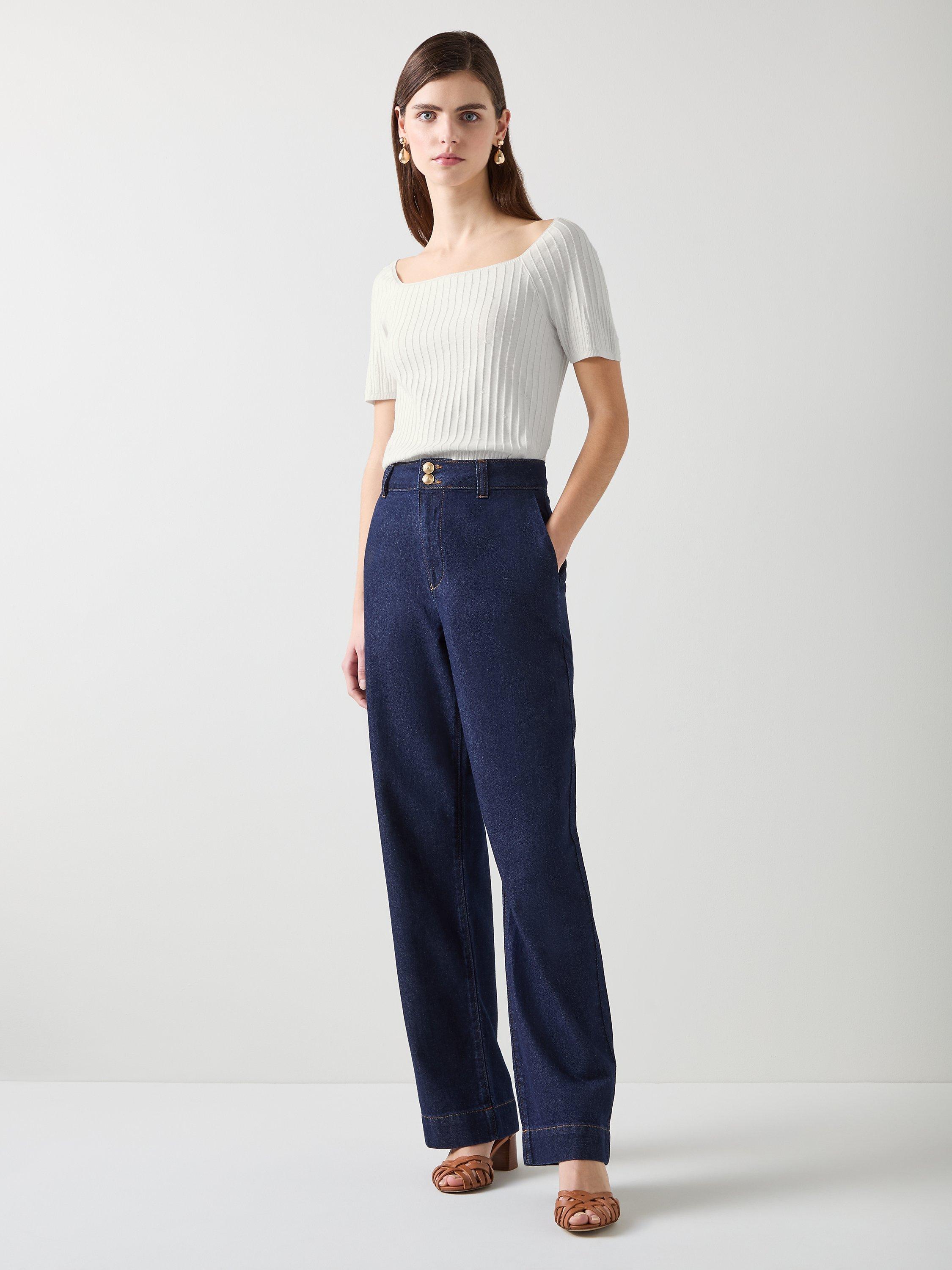Product image 1 of 4, which shows L.K.Bennett Maria Knit Top, Ivory, XS