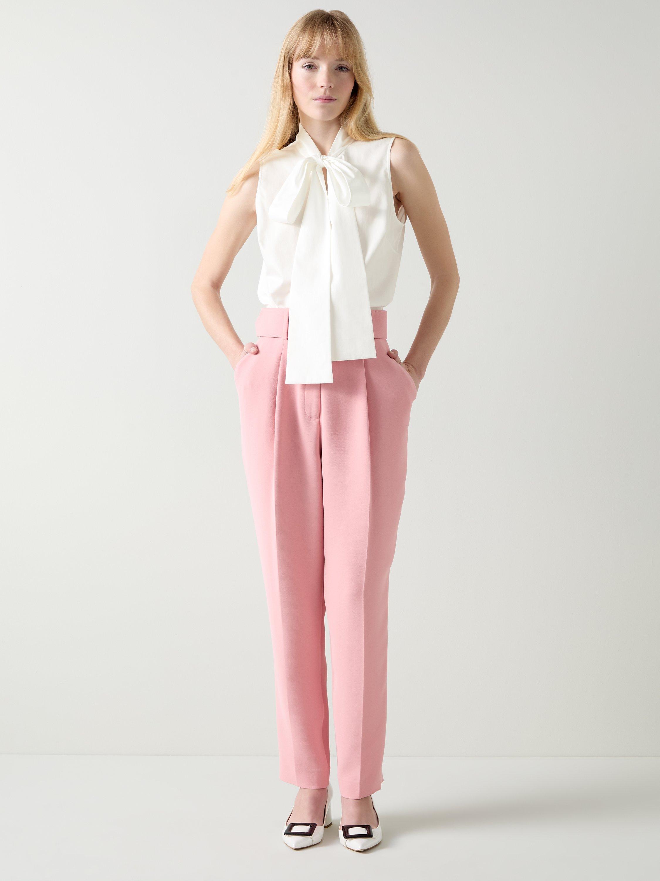 L.K.Bennett Florian Pussybow Tie Neck Top, White