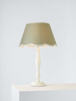 John Lewis Scallop Tapered Lampshade, Soft Green/Putty