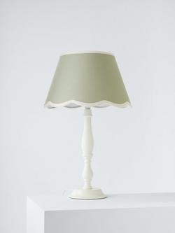 John Lewis Scallop Tapered Lampshade - view 2, Soft Green/Putty