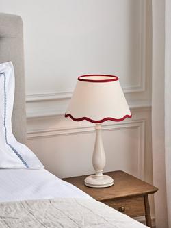 John Lewis Scallop Tapered Lampshade - view 2, Putty/Red