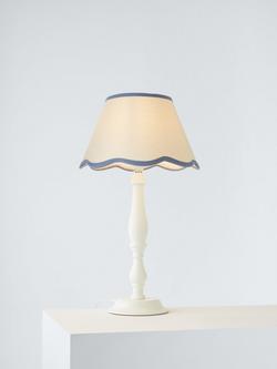 John Lewis Scallop Tapered Lampshade, Putty/Lake Blue