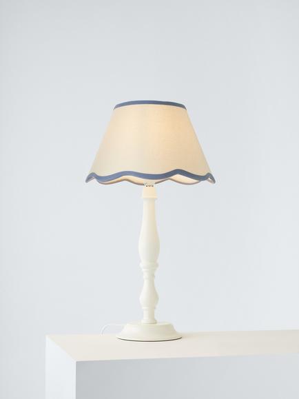 John Lewis Scallop Tapered Lampshade, Putty/Lake Blue
