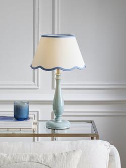 John Lewis Scallop Tapered Lampshade - view 2, Putty/Lake Blue