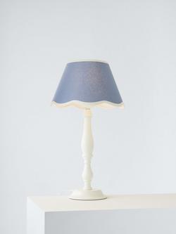 John Lewis Scallop Tapered Lampshade, Soft Blue/Putty