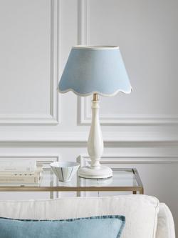 John Lewis Scallop Tapered Lampshade - view 2, Soft Blue/Putty