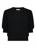 Fabienne Chapot Diana Short Sleeve Cotton Blend Jumper, Black