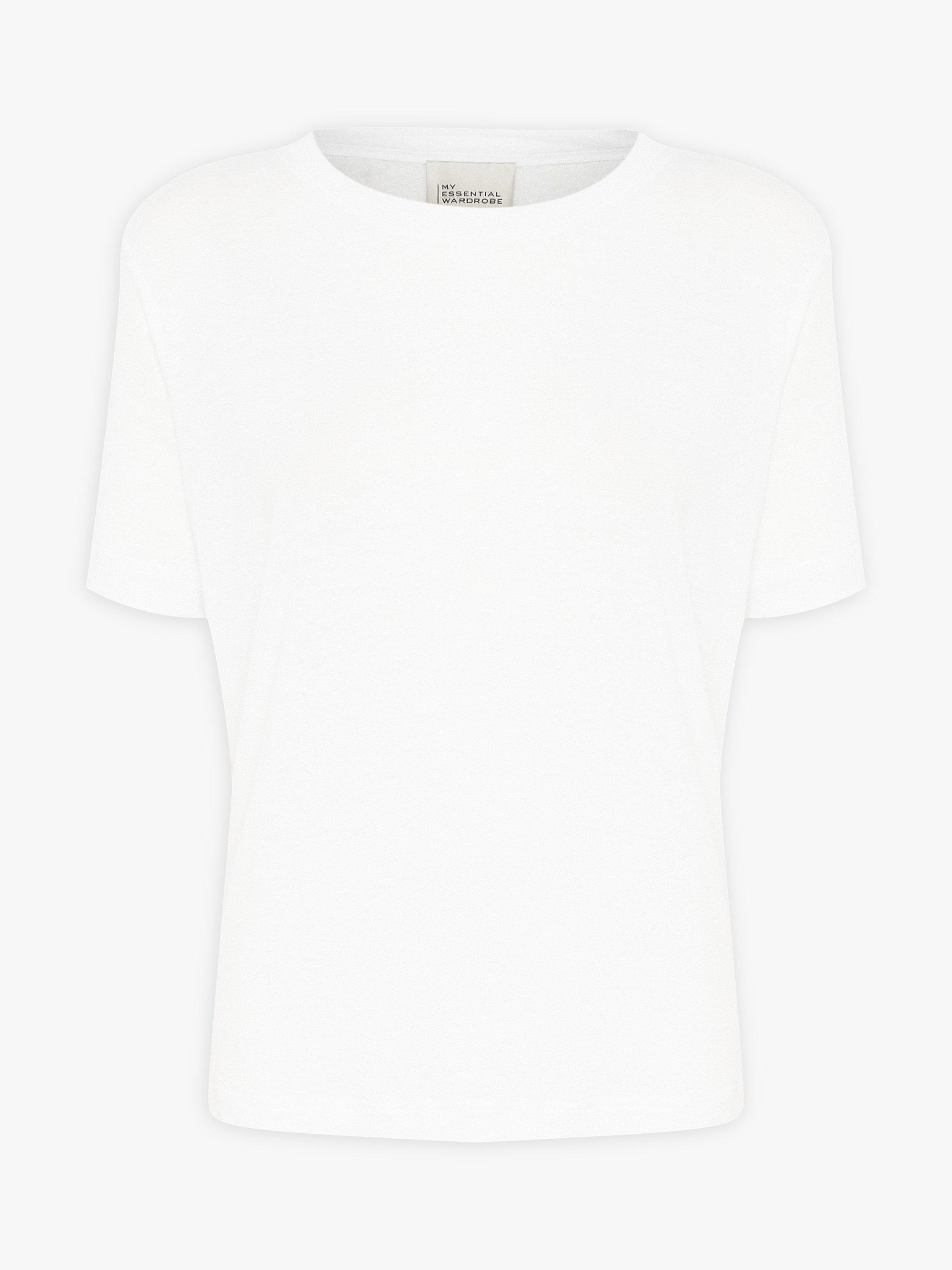 Product image 1 of 1, which shows MY ESSENTIAL WARDROBE Lisa Short Sleeve Crew Neck T-shirt, White, XS