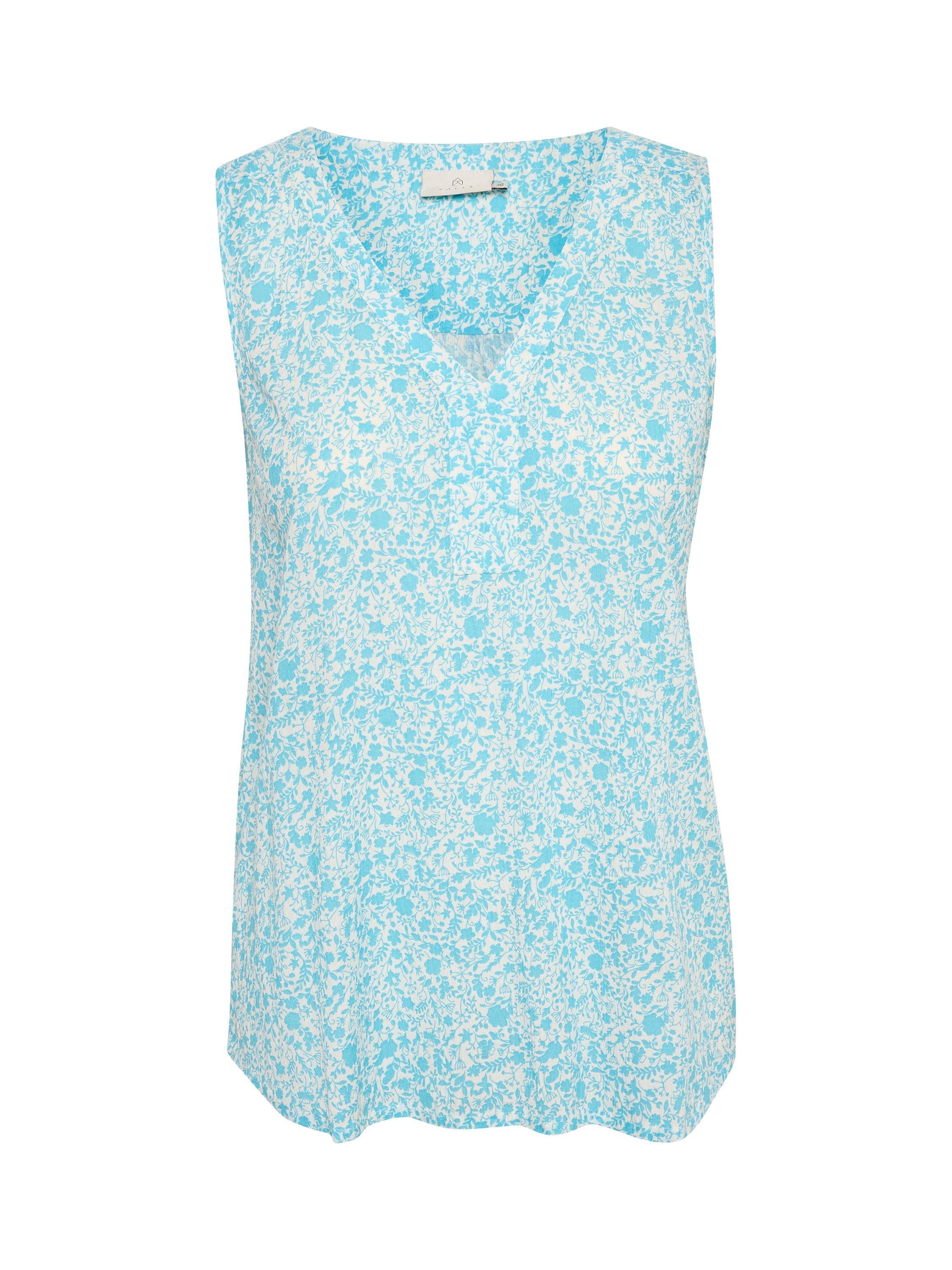 Product image 5 of 6, which shows KAFFE Amber Ecovero Floral V-Neck Sleeveless Top, Blue Atoll, 8