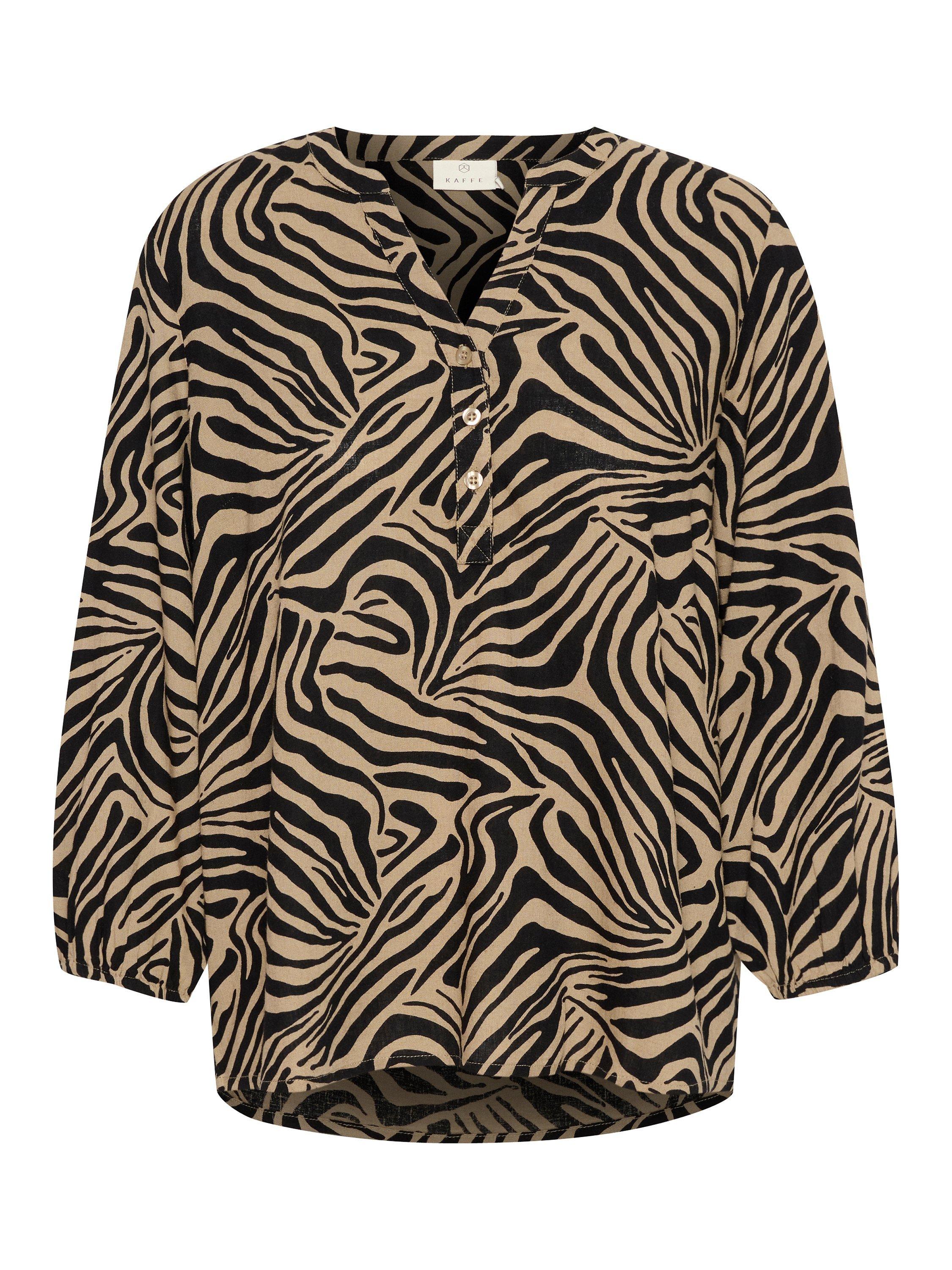 Product image 1 of 2, which shows KAFFE Milia Chinchilla Top, Black, 12