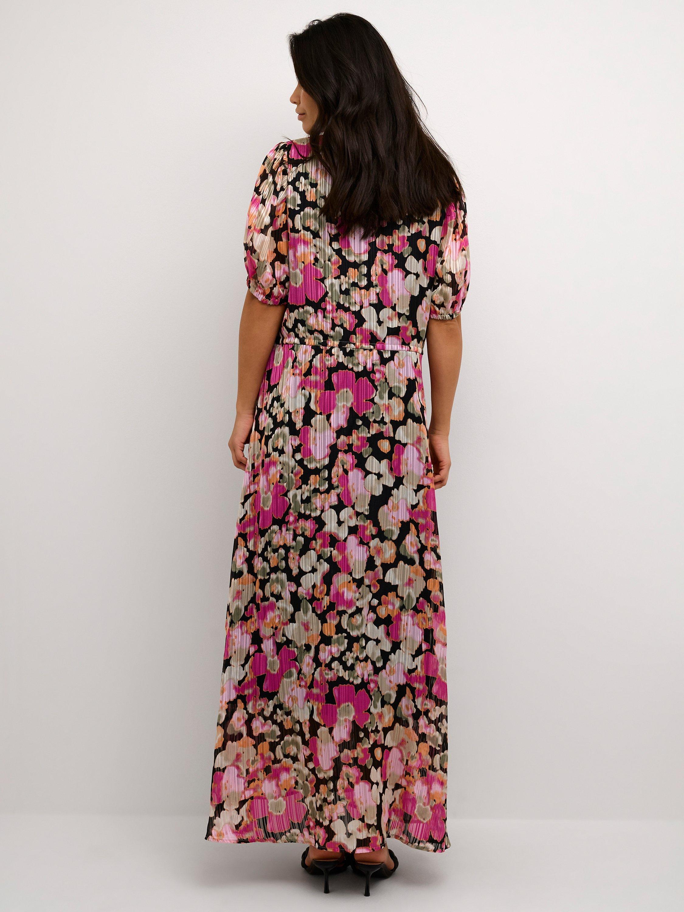 Product image 2 of 6, which shows KAFFE Alina Floral Print V-Neck Maxi Dress, Multi, 8