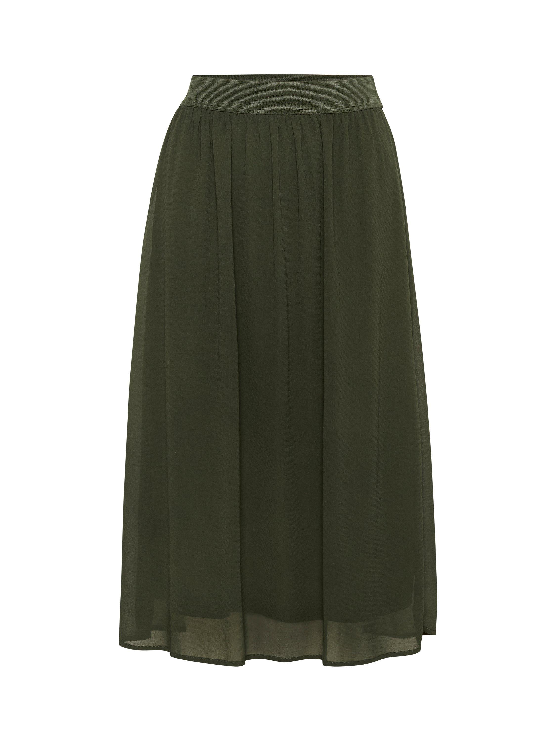 Product image 5 of 5, which shows KAFFE Chiffon A-Line Midi Skirt, Forest Night, 8