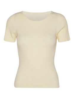 A-VIEW Rib Knit Top, Off White, Off White