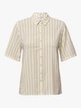 A-VIEW Lerke Stripe Linen Blend Shirt, Off White