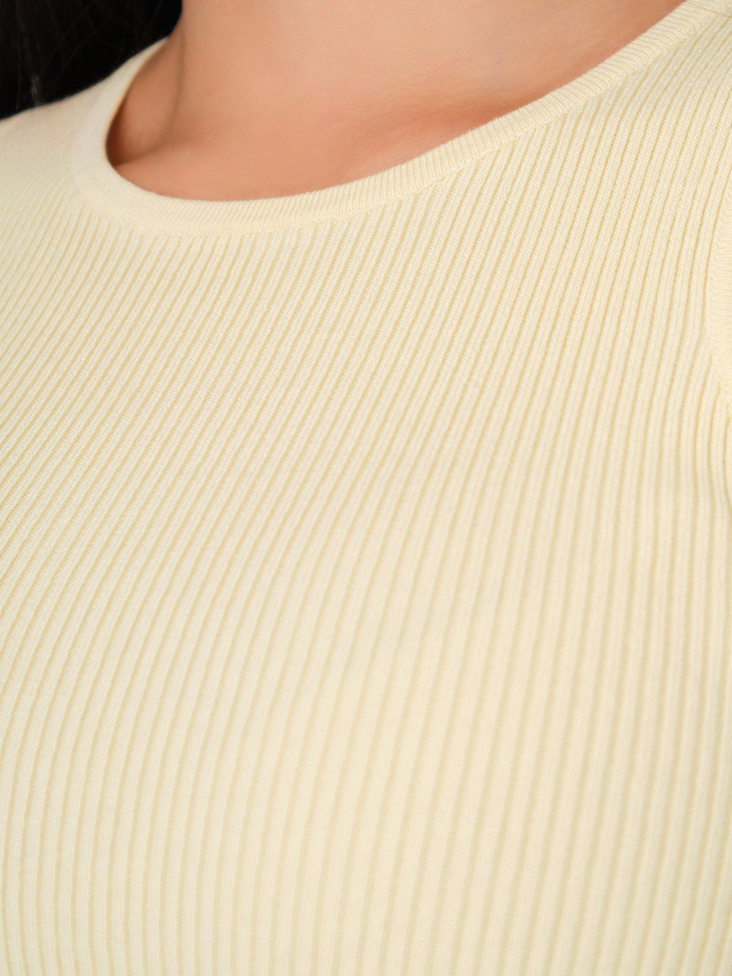 Product image 2 of 4, which shows A-VIEW Rib Knit Tank Top, Pale Yellow, XS