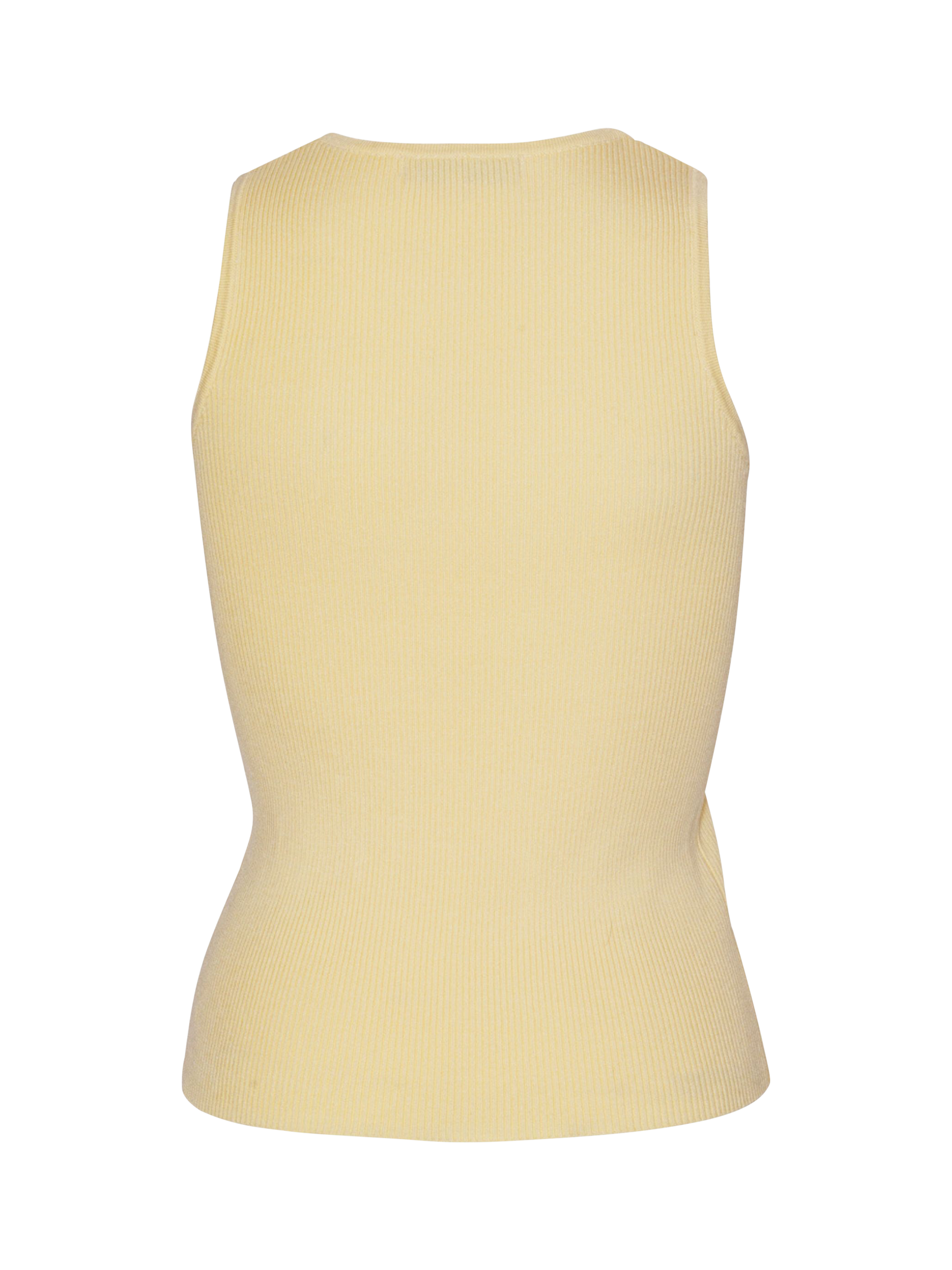 Product image 4 of 4, which shows A-VIEW Rib Knit Tank Top, Pale Yellow, XS