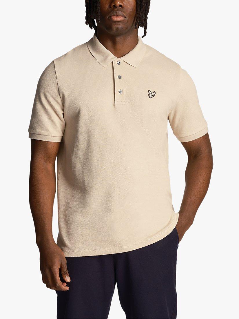 Product image 1 of 5, which shows Lyle & Scott Flatback Pique Polo Shirt, Discovery Khaki, S