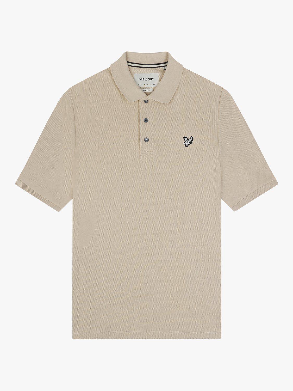 Product image 3 of 5, which shows Lyle & Scott Flatback Pique Polo Shirt, Discovery Khaki, S