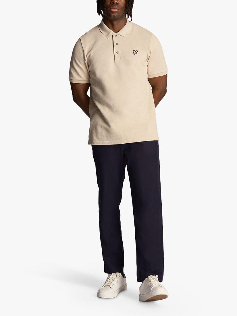 Product image 4 of 5, which shows Lyle & Scott Flatback Pique Polo Shirt, Discovery Khaki, S