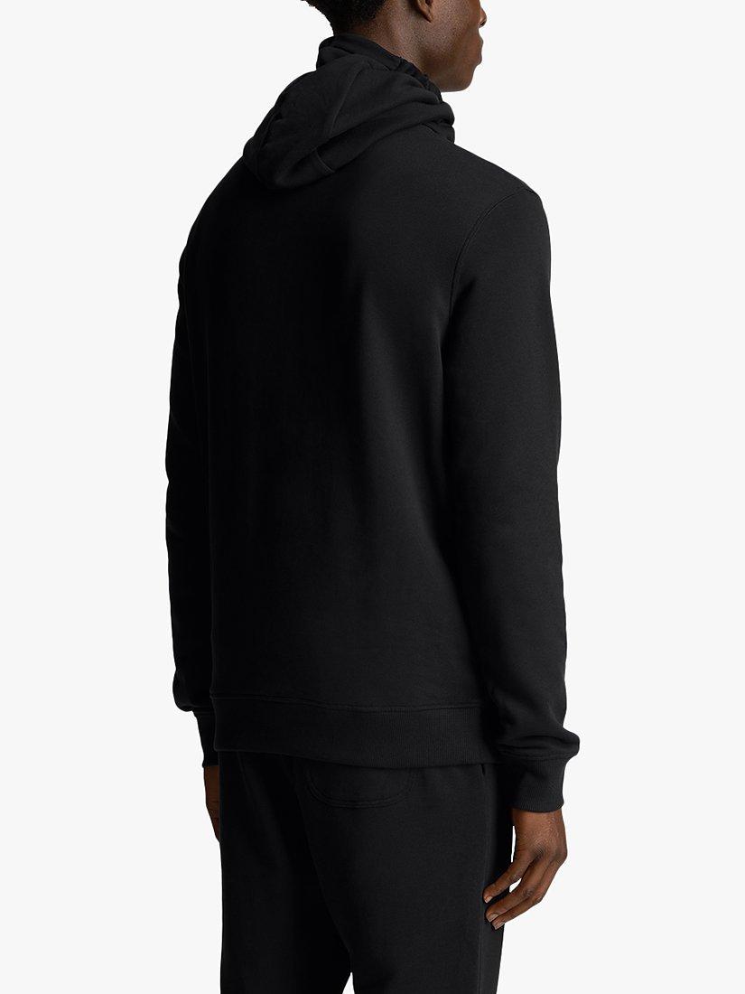 Product image 2 of 5, which shows Lyle & Scott Tonal Eagle Pullover Hoodie, Z865 Jet Black, XS