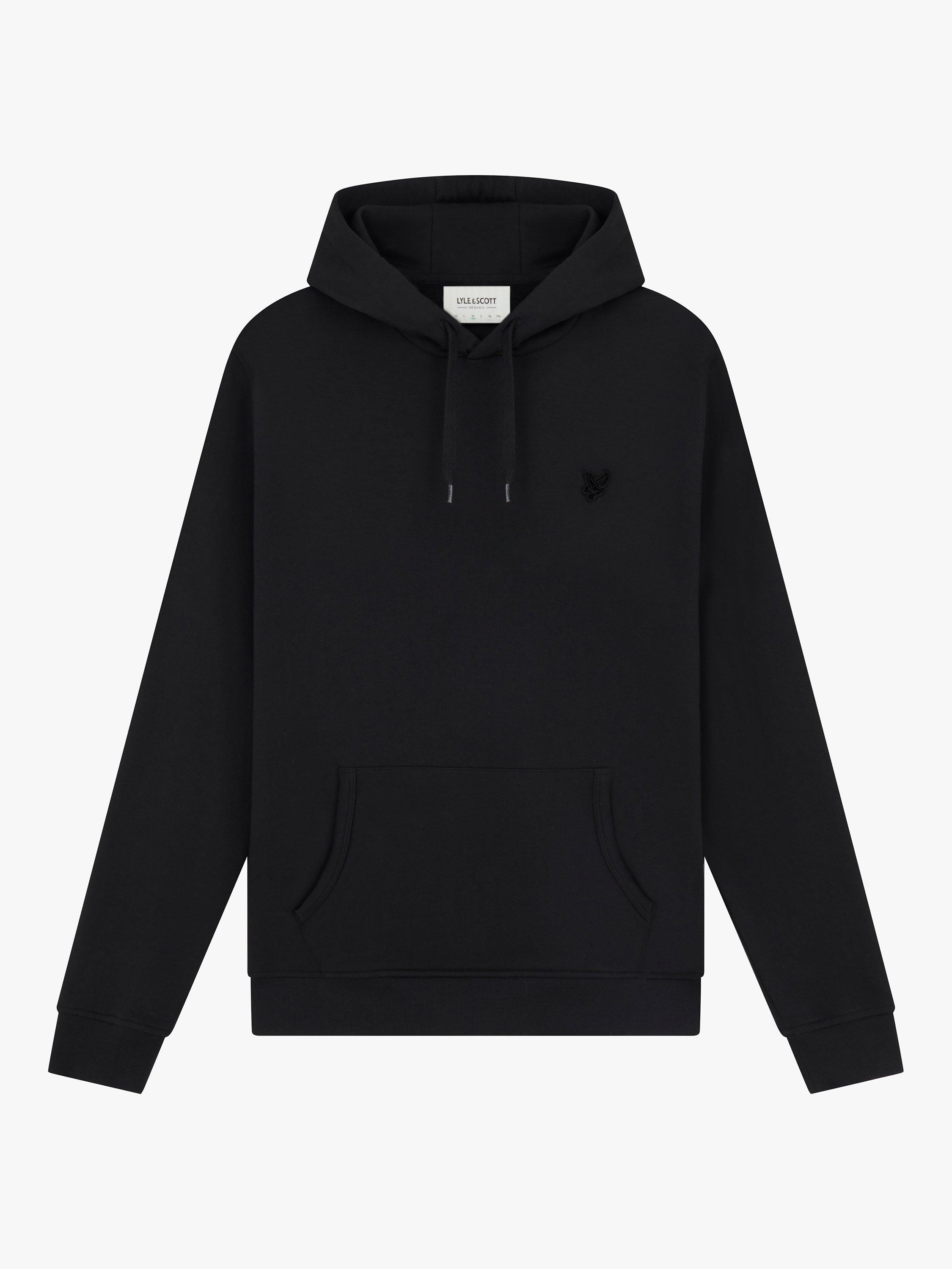 Product image 3 of 5, which shows Lyle & Scott Tonal Eagle Pullover Hoodie, Z865 Jet Black, XS