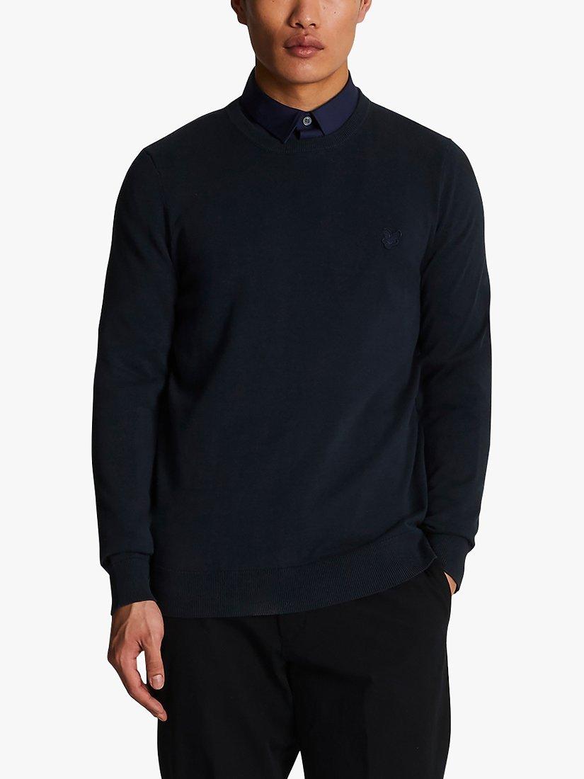 Lyle & Scott Tonal Eagle Crew Neck Jumper, Z271 Dark Navy