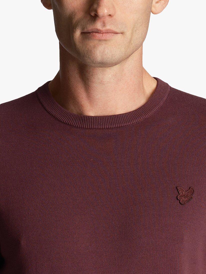 Product image 5 of 5, which shows Lyle & Scott Tonal Eagle Crew Neck Jumper, Z562 Burgundy, S