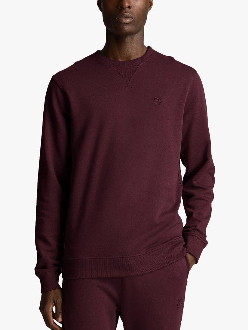 Product image 1 of 5, which shows Lyle & Scott Tonal Eagle Sweatshirt, Z562 Burgundy, XS