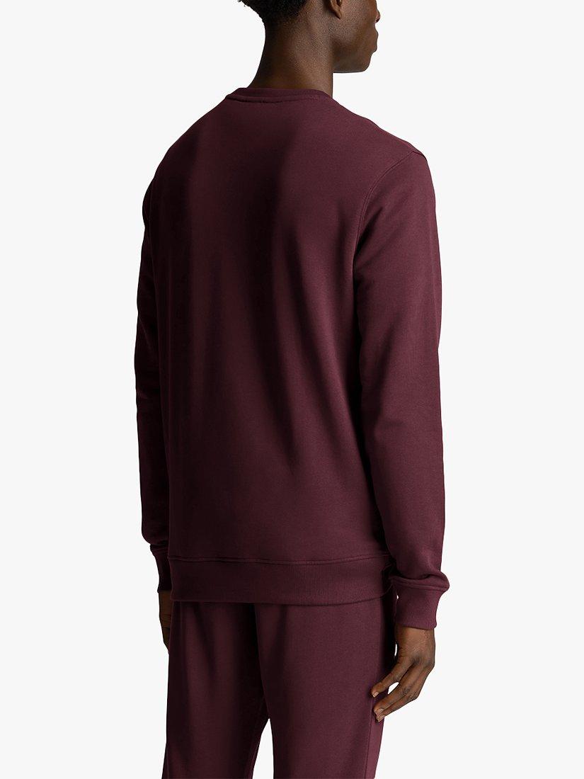 Product image 2 of 5, which shows Lyle & Scott Tonal Eagle Sweatshirt, Z562 Burgundy, XS
