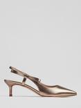 L.K.Bennett Barette Metallic Leather Open Court Shoes, Bronze