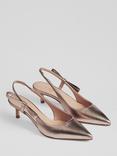 L.K.Bennett Barette Metallic Leather Open Court Shoes, Bronze