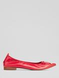 L.K.Bennett Tilly Crinkled Leather Ballet Pumps, Pin-raspberry