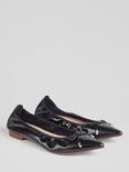 L.K.Bennett Tilly Crinkled Patent Leather Pointed Toe Pumps, Black