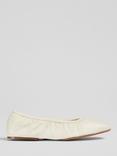 L.K.Bennett Tayla Leather Folded Ballerina Pumps, Cream