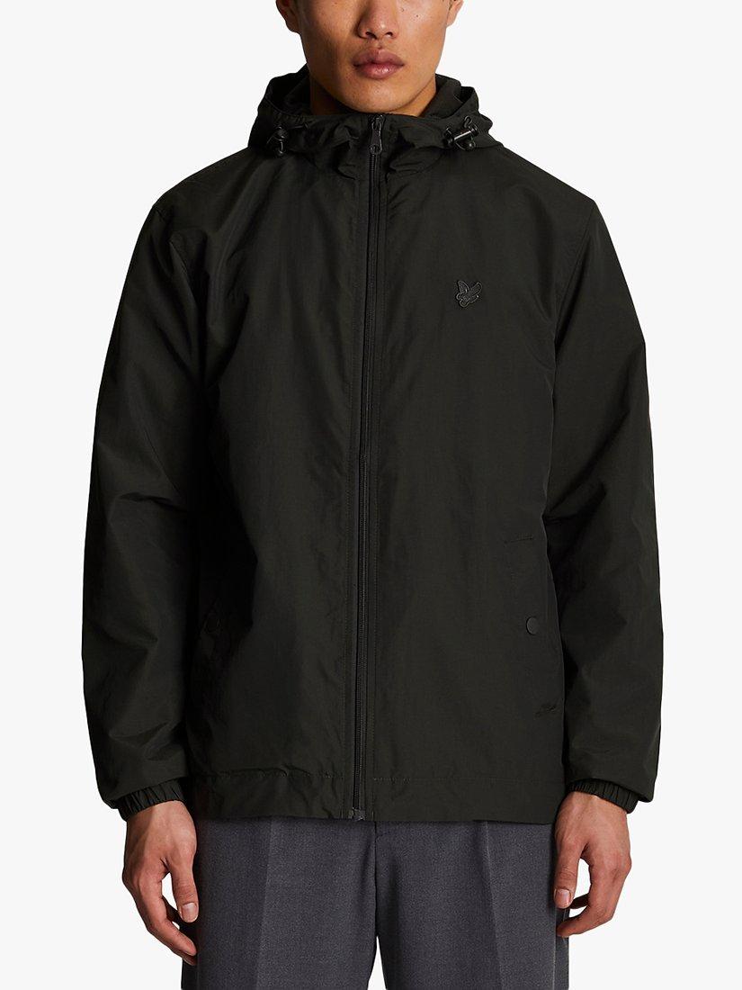 Lyle & Scott Tonal Eagle Zip Through Hooded Jacket, W635 Gunmetal