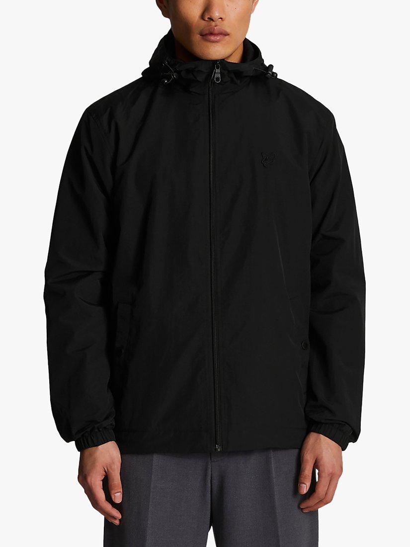 Lyle & Scott Tonal Eagle Zip Through Hooded Jacket, Z865 Jet Black