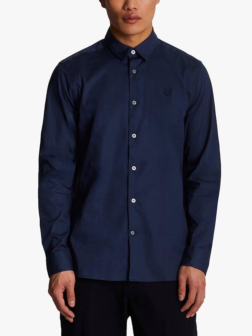 Lyle & Scott Slim Fit Long Sleeve Poplin Shirt, Navy