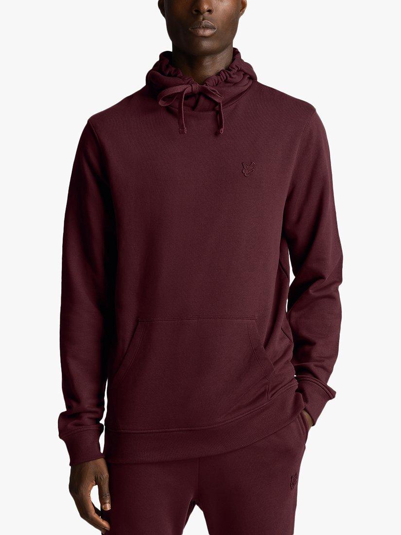 Product image 1 of 5, which shows Lyle & Scott Tonal Eagle Pullover Hoodie, Z562 Burgundy, XS