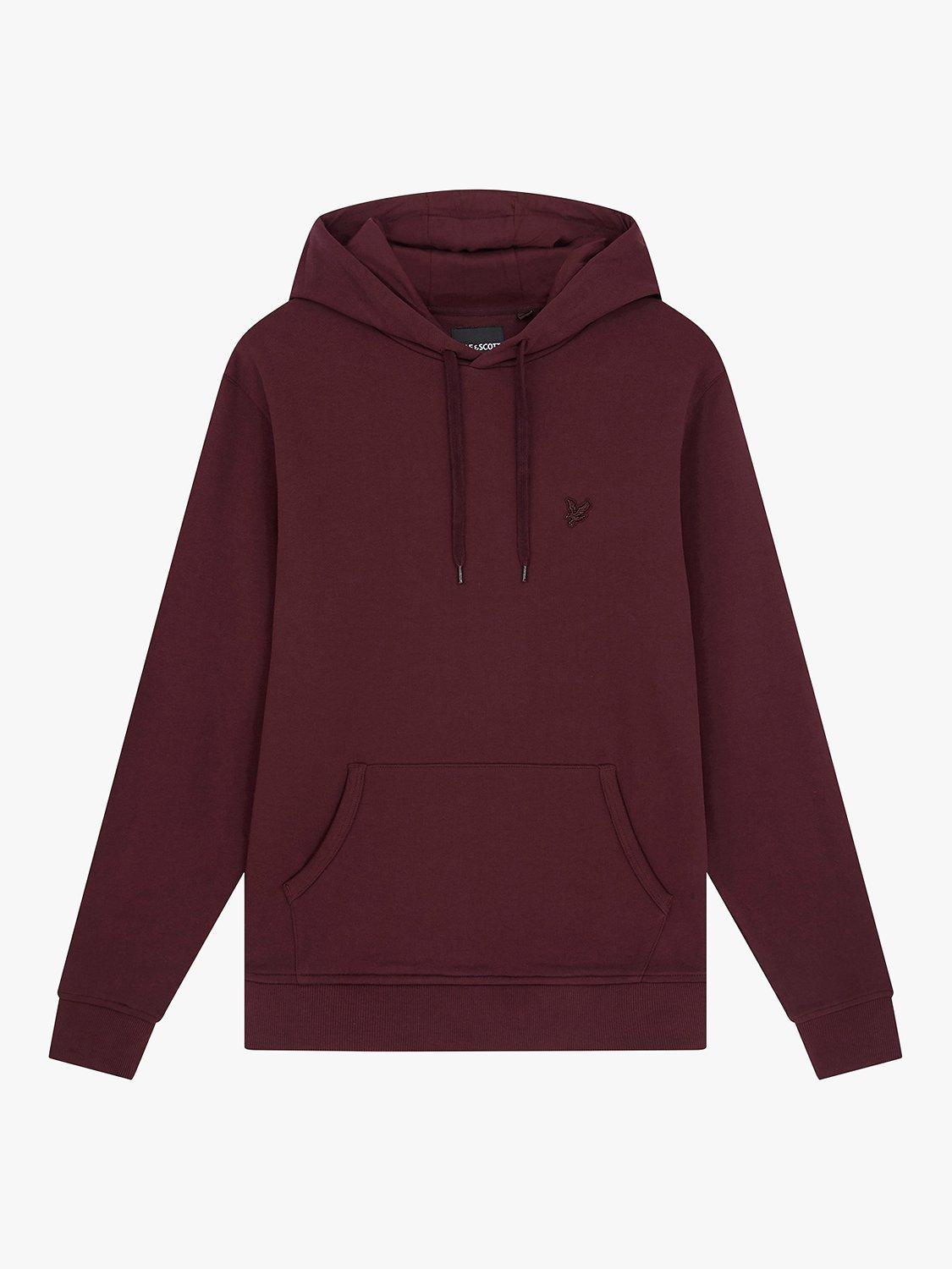 Product image 3 of 5, which shows Lyle & Scott Tonal Eagle Pullover Hoodie, Z562 Burgundy, XS