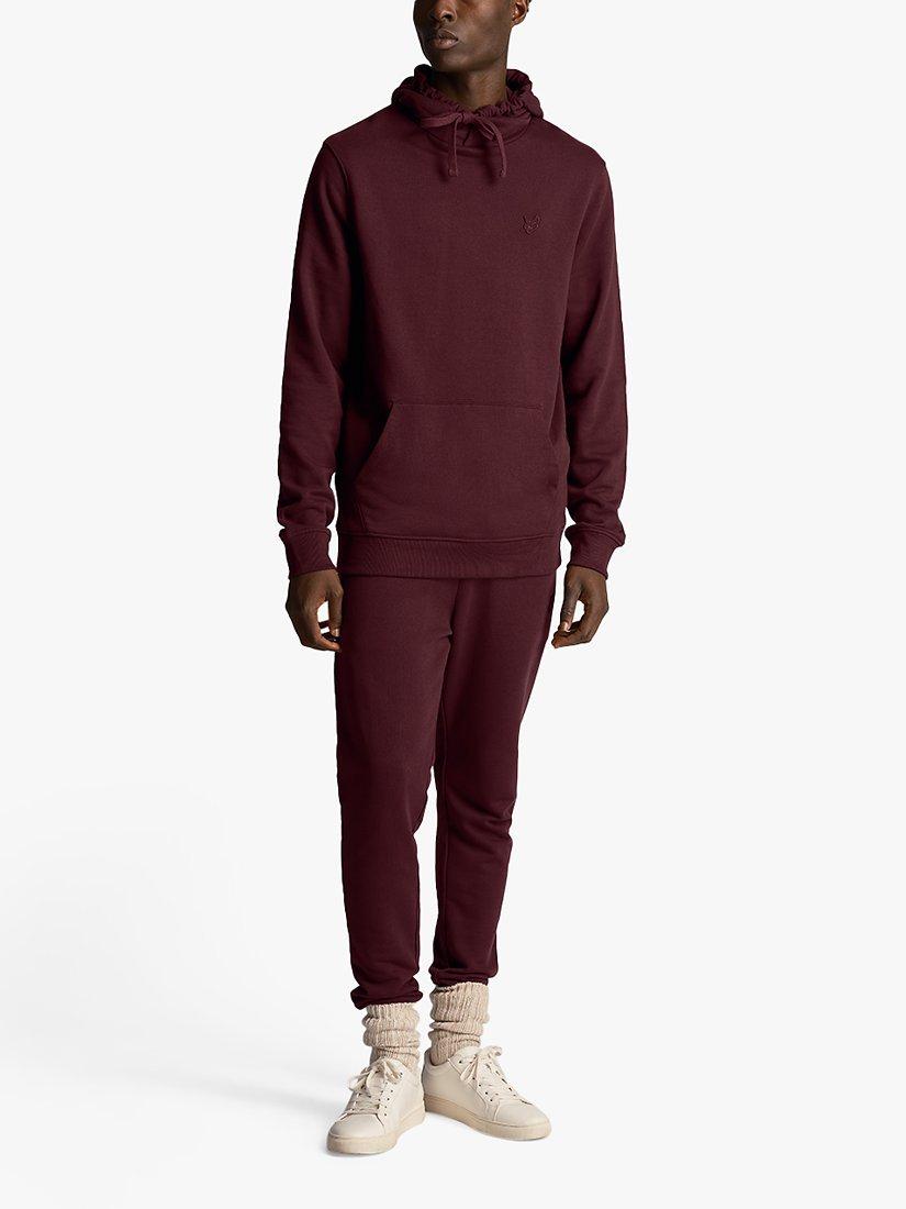 Product image 4 of 5, which shows Lyle & Scott Tonal Eagle Pullover Hoodie, Z562 Burgundy, XS
