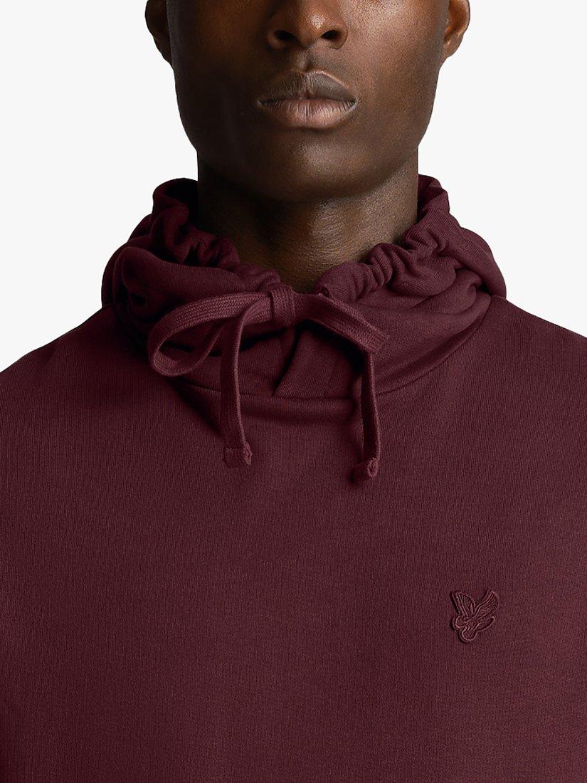 Product image 5 of 5, which shows Lyle & Scott Tonal Eagle Pullover Hoodie, Z562 Burgundy, XS