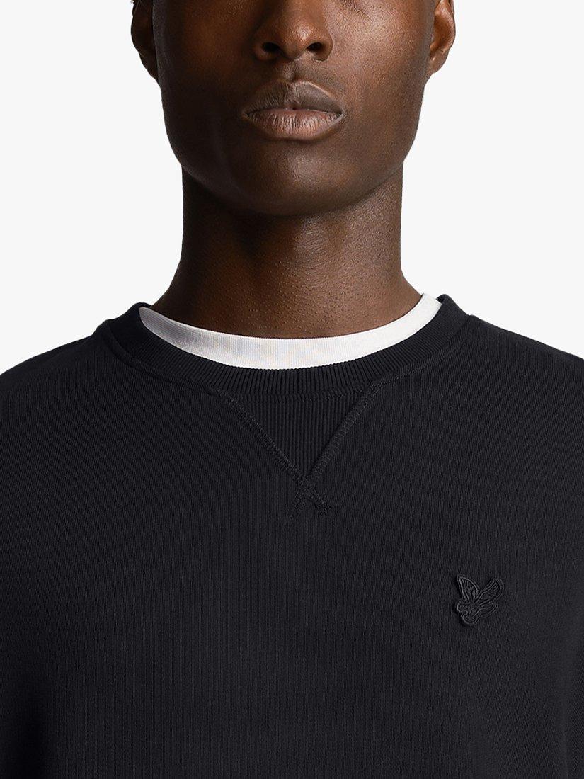 Product image 5 of 5, which shows Lyle & Scott Tonal Eagle Sweatshirt, Z865 Jet Black, XS
