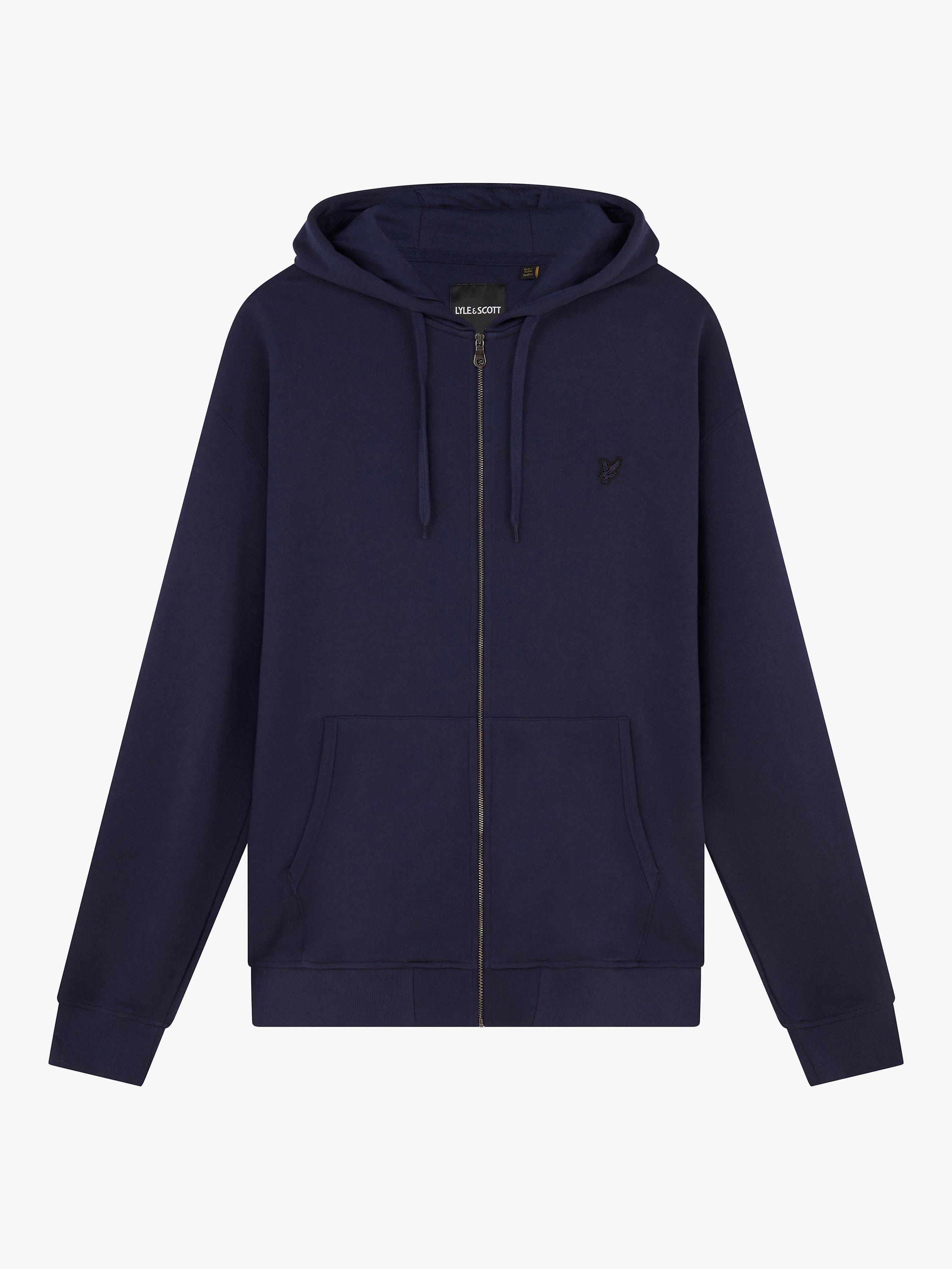 Product image 3 of 5, which shows Lyle & Scott Tonal Logo Zip Through Hoodie, Z271 Dark Navy, XS