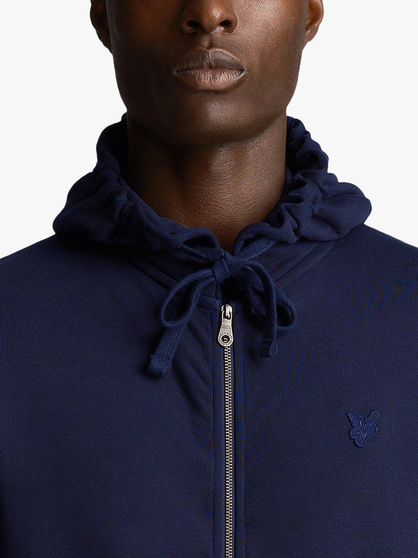 Product image 5 of 5, which shows Lyle & Scott Tonal Logo Zip Through Hoodie, Z271 Dark Navy, XS