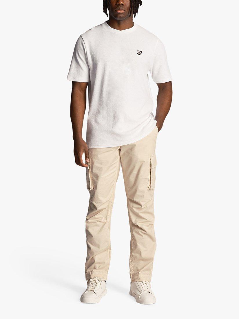 Product image 1 of 5, which shows Lyle & Scott Articulated Cargo Trousers, Discovery Khaki, 28