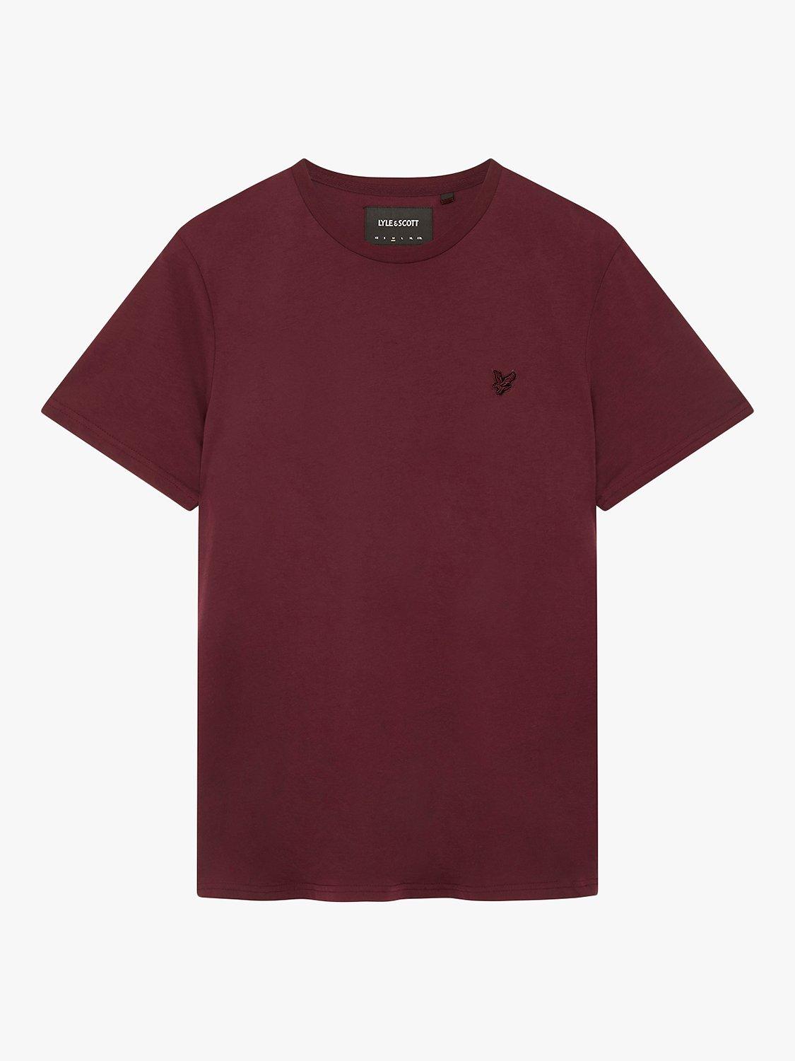 Product image 3 of 5, which shows Lyle & Scott Tonal Logo Short Sleeve T-Shirt, Z562 Burgundy, XS