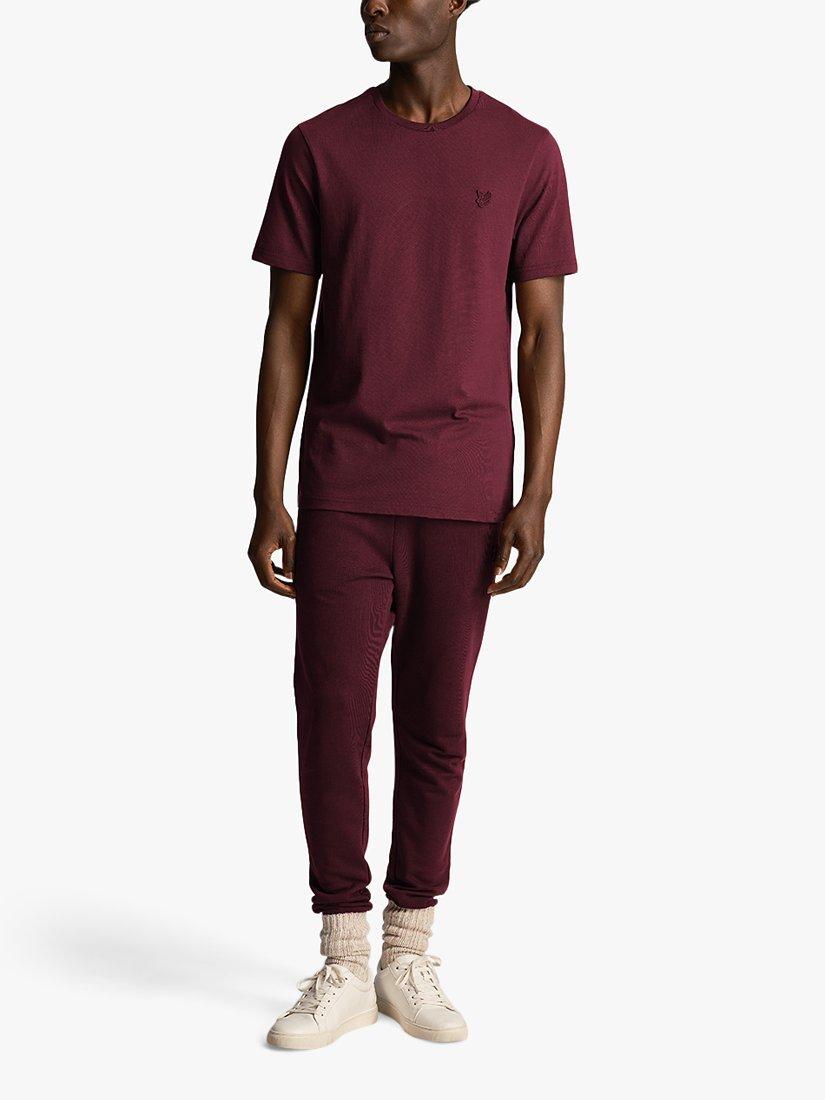 Product image 4 of 5, which shows Lyle & Scott Tonal Logo Short Sleeve T-Shirt, Z562 Burgundy, XS